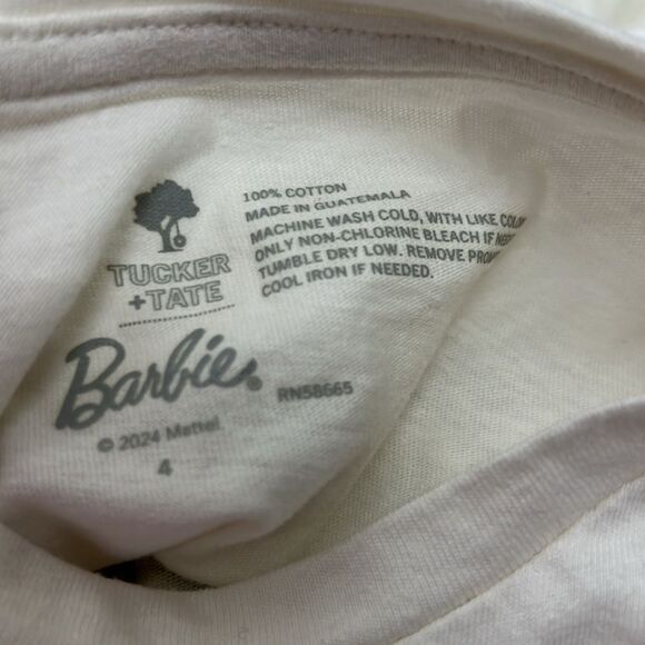 Tucker and Tate Ivory Barbie Holiday Graphic ruffled long sleeve t-shirt size 4 - Picture 6 of 6